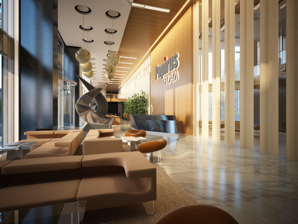 Plaza Cubes - Papirus Plaza Enterance